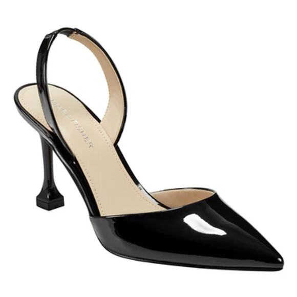 Marc Fisher Women's Black Patent‎ Hadya Slingback Pump Size 6M - Picture 1 of 12